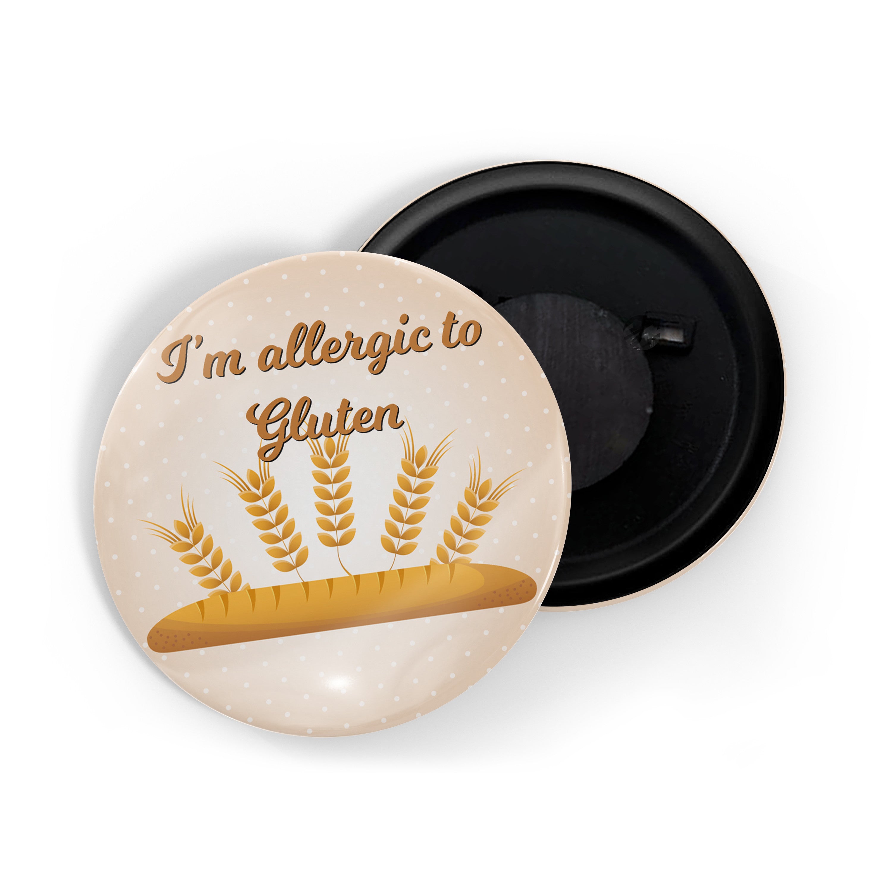 dhcrafts Fridge Magnet Pink I'm Allergic To Gluten Glossy Finish Design Pack of 1 (58mm)